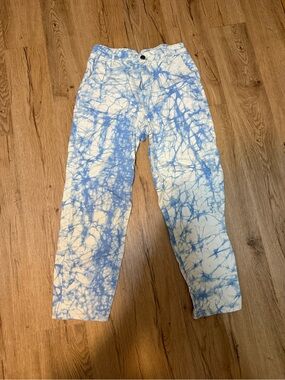 Rachel Comey Light Blue & White Tie-Dye Straight Leg Jeans